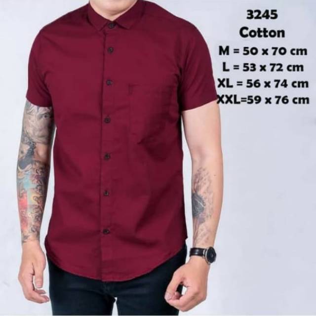 Kemeja Polos Volcom Maroon
