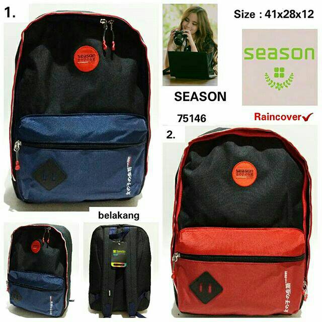 Tas Sekolah Ransel Backpack Cewe Season 75146 Murah Dan Terbaru Season Original