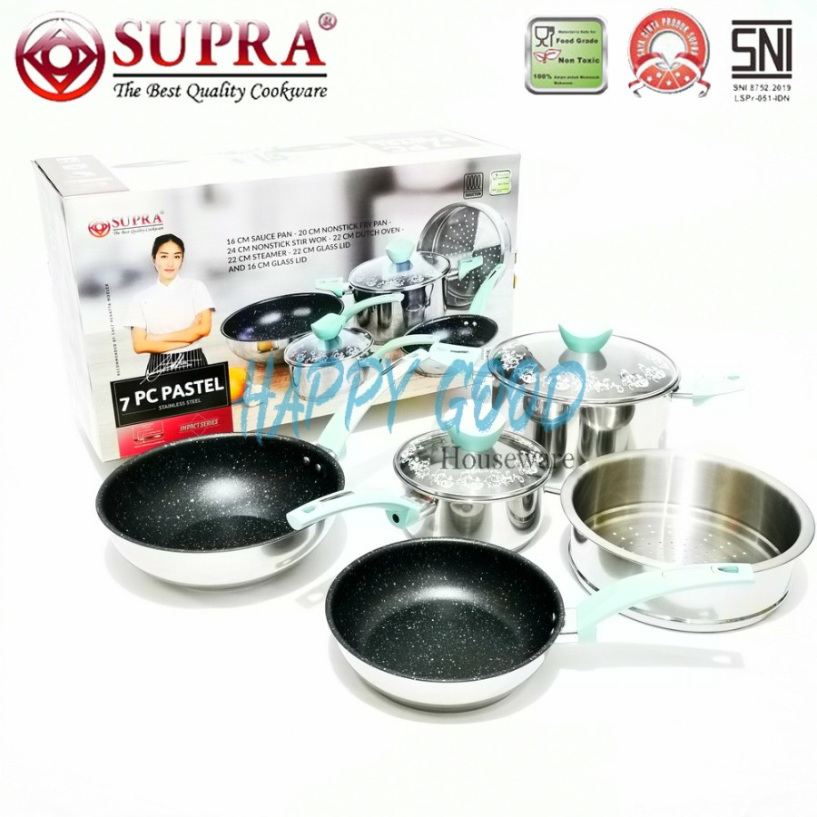 SUPRA 7 pcs Cookware Set Pastel Impact