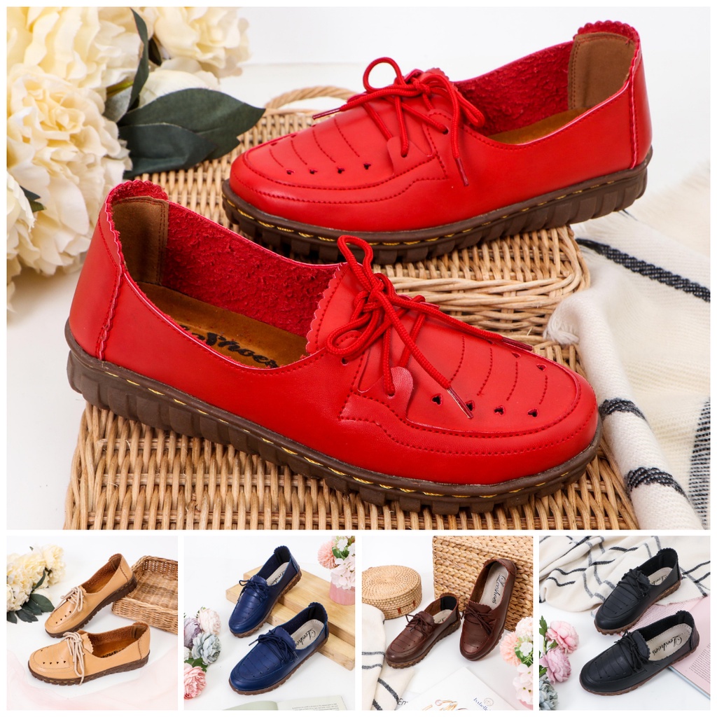 GRB - Sepatu Wanita Casual / Sneakers Tali Original Warna Putih