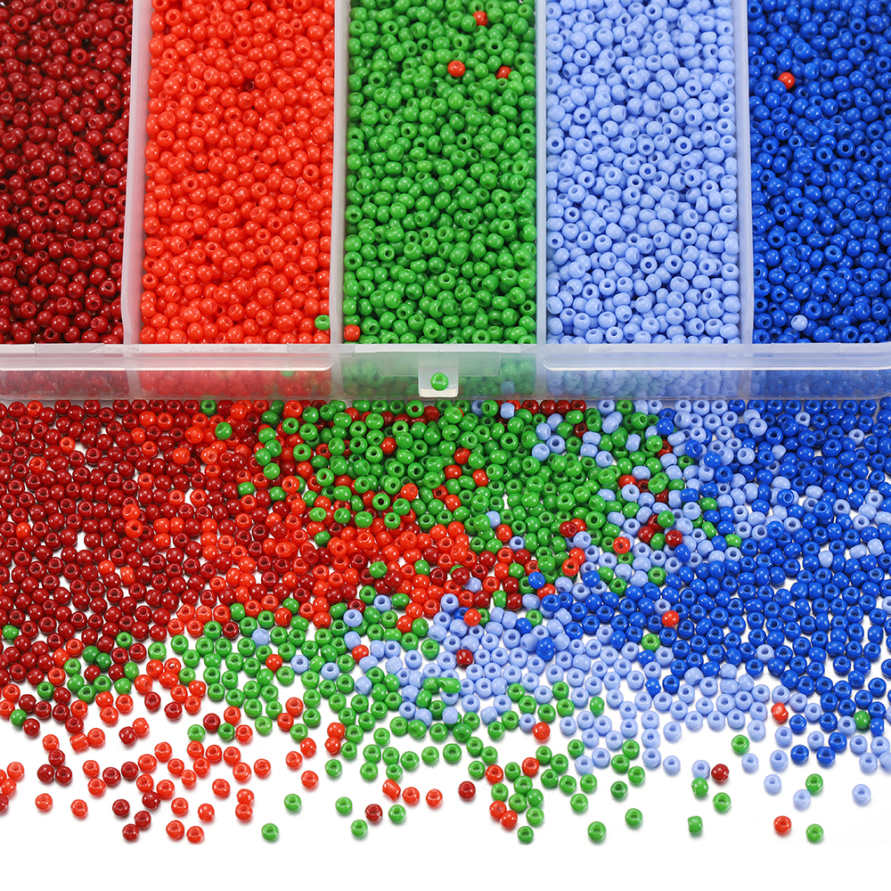 9000pcs / Set Manik-Manik Kaca Desain Buah Ukuran 2mm Untuk Aksesoris Perhiasan