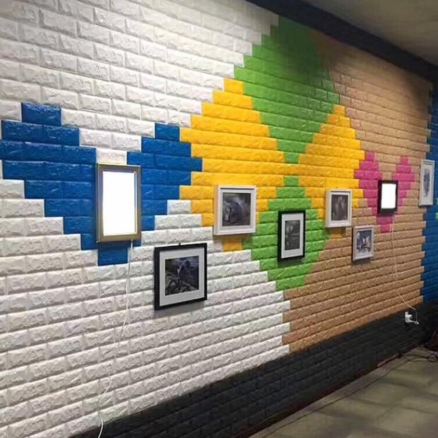 DIY Wall foam Stiker 3D Dekorasi Kamar Rumah / wallpaper Dinding Kamar Tidur batu bata-3