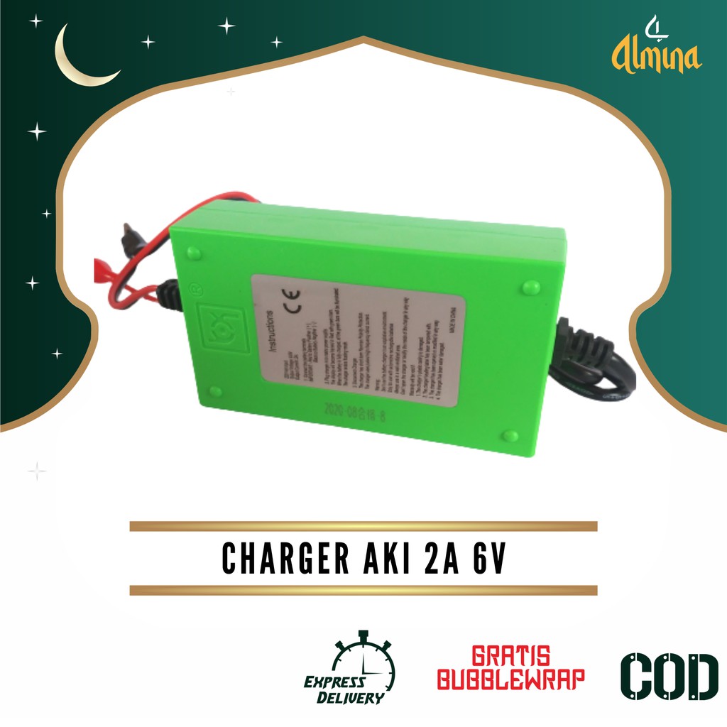 Cas Aki Mobil Mainan 6V 2A Charger Accu Casan Aki Motor Mainan Otomatis Alat Almina