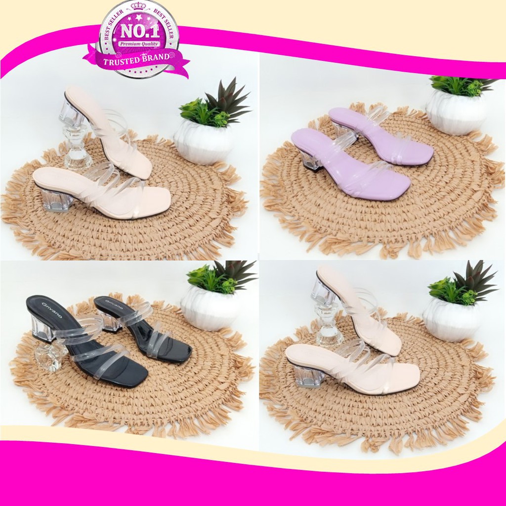 SENDAL HAK TAHU KACA WANITA SANDAL TINGGI CEWEK 5 CM HEELS PESTA TERBARU 2021