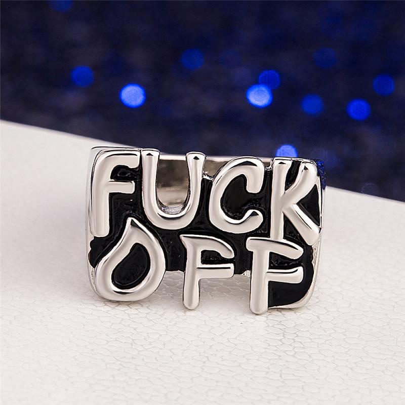 Cincin Lapis Silver Gaya Hip Hop Rock Adjustable Untuk Pria