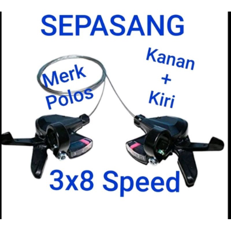 SEPASANG 3 x 8 Speed Shifter Operan Pemindah Gigi 8sp