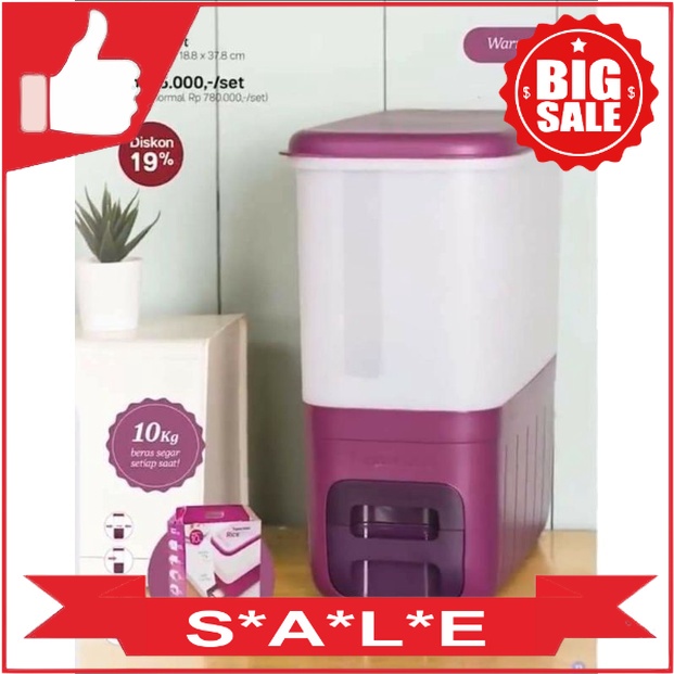 Tupperware Rice Smart dispenser tempat beras 10KG Tupperware Original