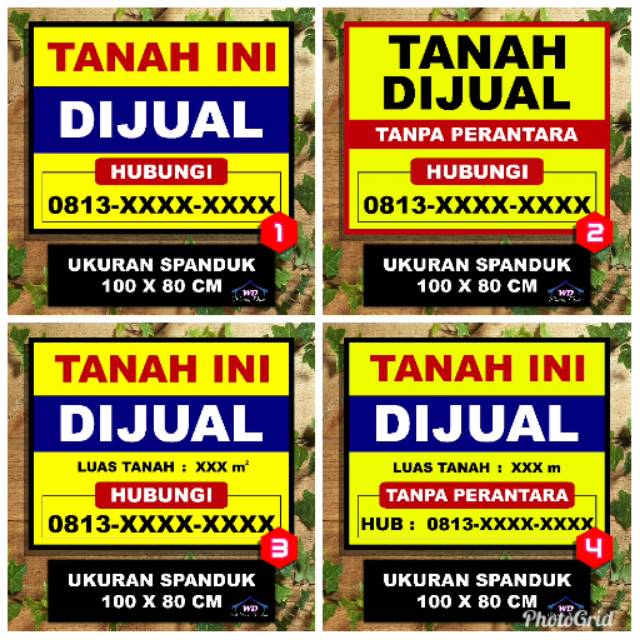 Spanduk Benner Tanah Dijual Ukuran 100x80 Shopee Indonesia