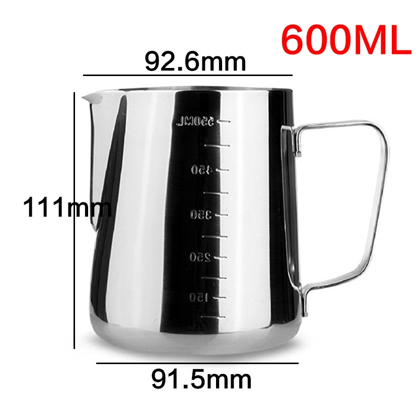 One Two Cups Gelas Pitcher Kopi Espresso Latte Art Stainless Steel 600ml - ZM0078