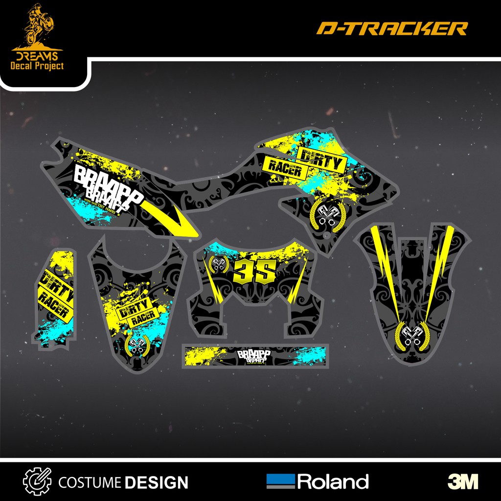 Decal Dtracker Hitam Abstrak Doff