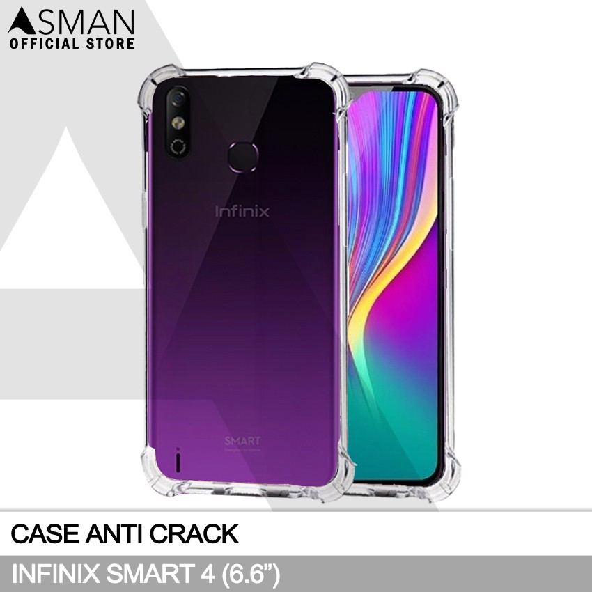 Anti Crack Infinix Smart 4 (6.6&quot;) | Softcase Anti Bentur - Clear