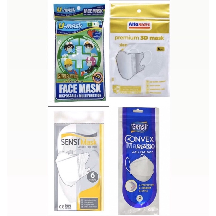 MAKER EVO SENSI CONVEX MASKSACHET ALFAMART READY STOK SENSI DUCKBILL ISI 6 MASK FIT-U fit-mask fit u