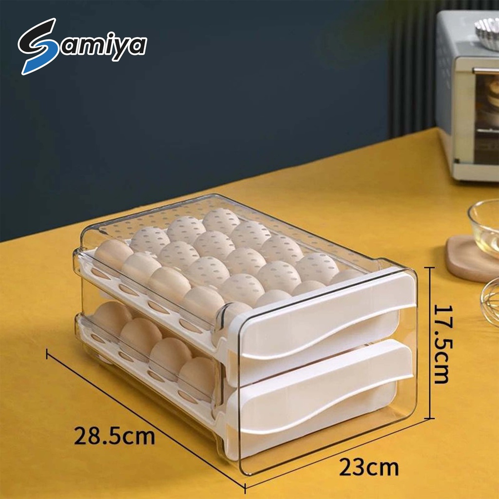 egg storage box container tray fridge / tempat penyimpan telur / kotak box menyimpan telor