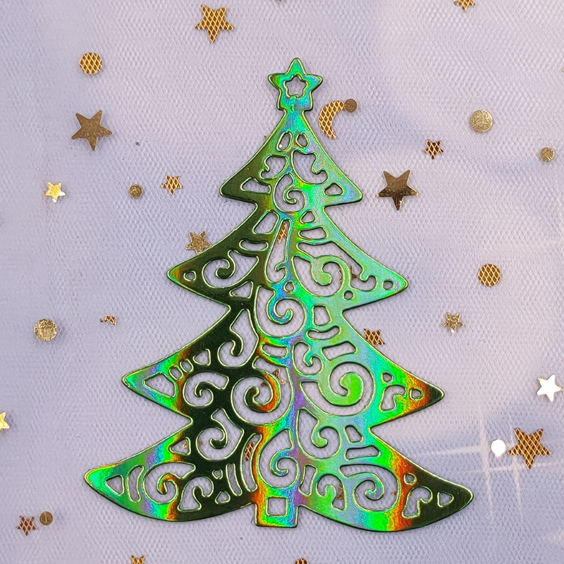 Cetakan Stensil Cutting Dies Motif Pohon Natal Bahan Metal Untuk Scrapbook Craft DIY