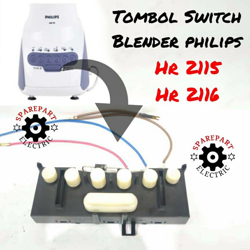 SWITCH - TOMBOL ON OF MESIN BLENDER PHILIPS HR 2115 2116 ORIGINAL