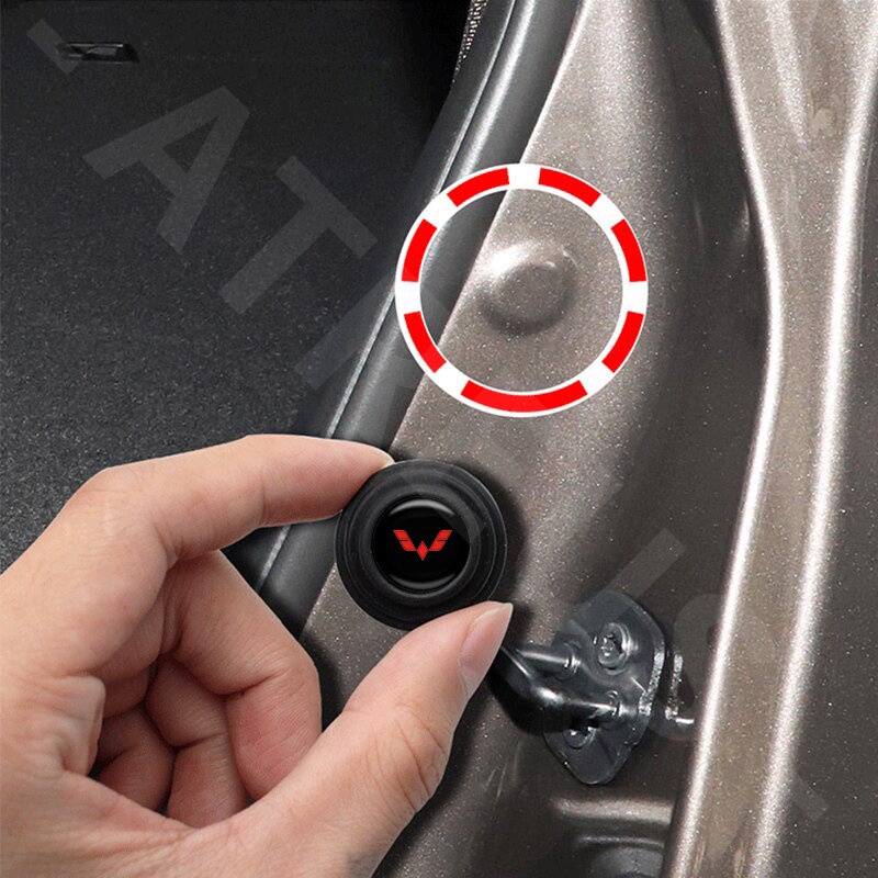Wuling 4 / 8 / 12Pcs Stiker Silikon Peredam Suara Anti Shock / Benturan Untuk Pintu Bagasi Mobil Cortez Almaz Confero s