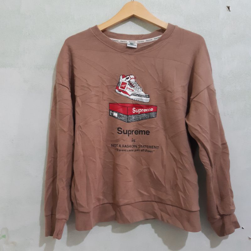Crewneck Hoodie Kaos Supreme Second Bekas Murah