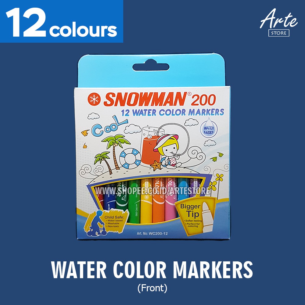 Spidol Snowman Water Color Marker (12 - 24 Warna)