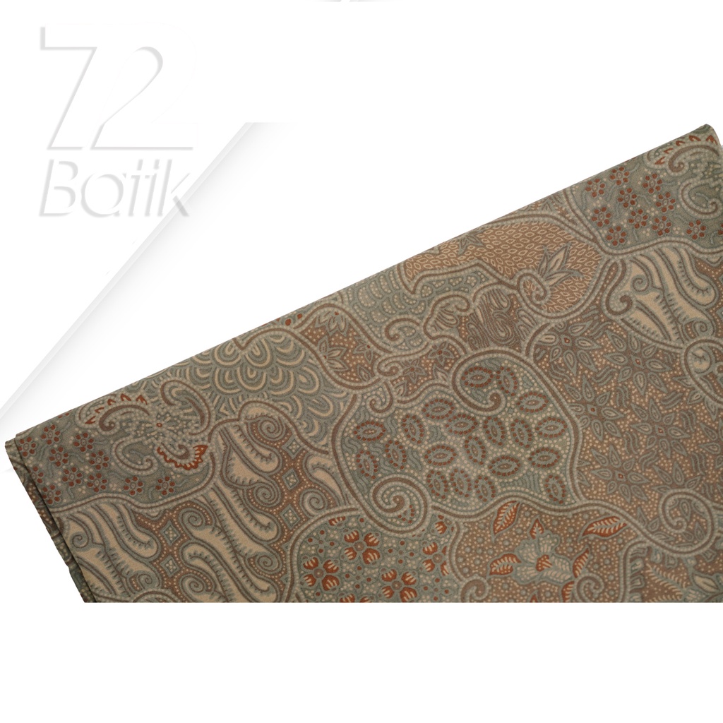 BAHAN BATIK PREMIUM Katun Motif Sekar Jagad Warna Hijau Alam Abu 722123 Cap 72 Jarik Jarit Samping Kebat Panjang Batik Katun Modern Premium Bahan Seragam Batik Pernikahan Kantor Keluarga Murah Kamen Jadi Batik Bali Lembaran