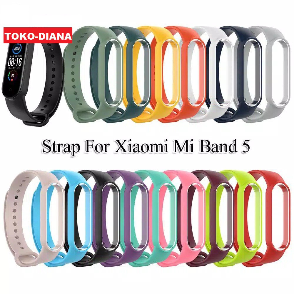 Strap Xiaomi Mi Band 5 Rubber Band Tali Jam Tangan Karet