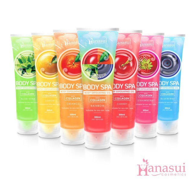 ^ KYRA ^ HANASUI BODY SPA - BODY EXFOLIATING GEL - WITH COLLAGEN