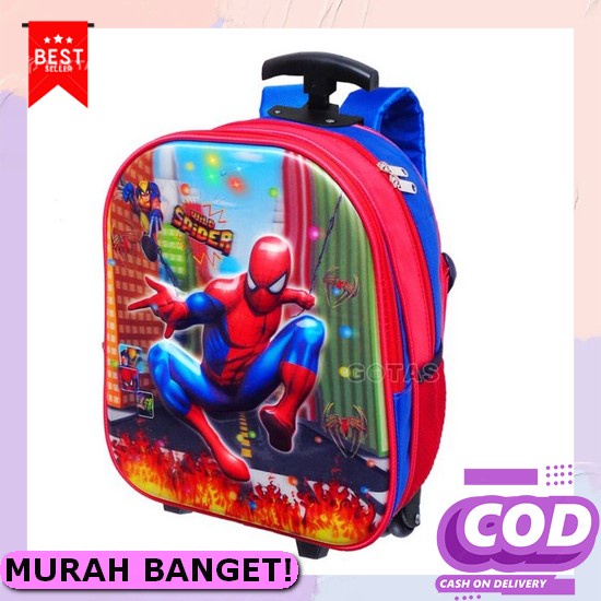 Tas Troley Morinaga Besar. Tas Anak Troley. Tas Anak Troley Morinaga B Tas Roda Troli Spiderman 7D