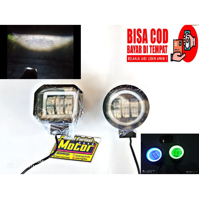 Lampu Led motor Daymaker 3 Mata lampu tembak Foglamp Anti Air
