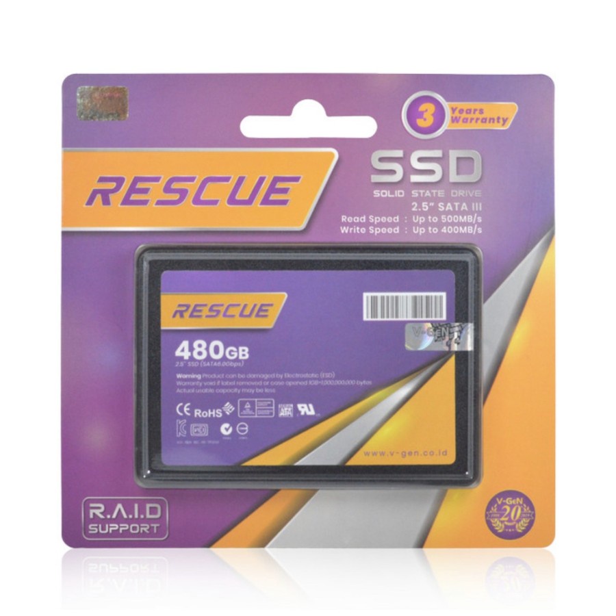 V-GeN Rescue SSD 480GB SATA3 / SSD 480GB