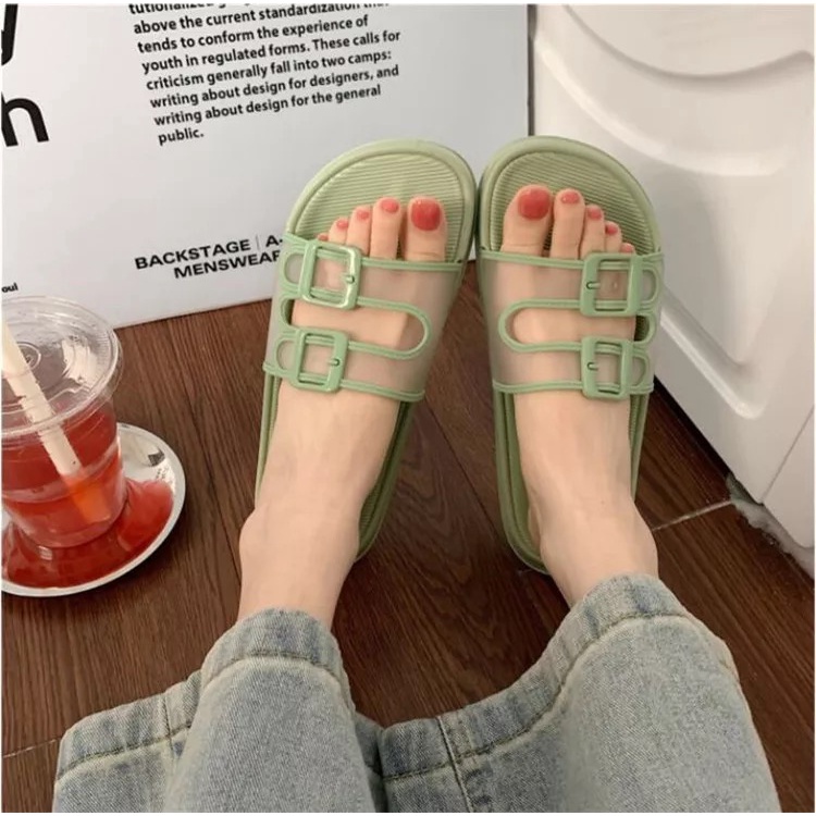 3.3 SALE SANDAL JELLY WANITA IMPORT WILLONA BALANCE TERBARU GESPER SENDAL KARET N202-HIJAU