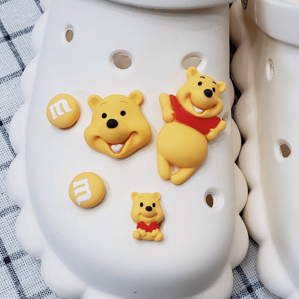 ✨shinyDIY✨Crocs jibbitz: aksesori cantik untuk sepatumu❤️10 Pcs Aksesoris Sepatu Desain Kartun Winnie the Pooh-croc jibz / Button croc / Charm