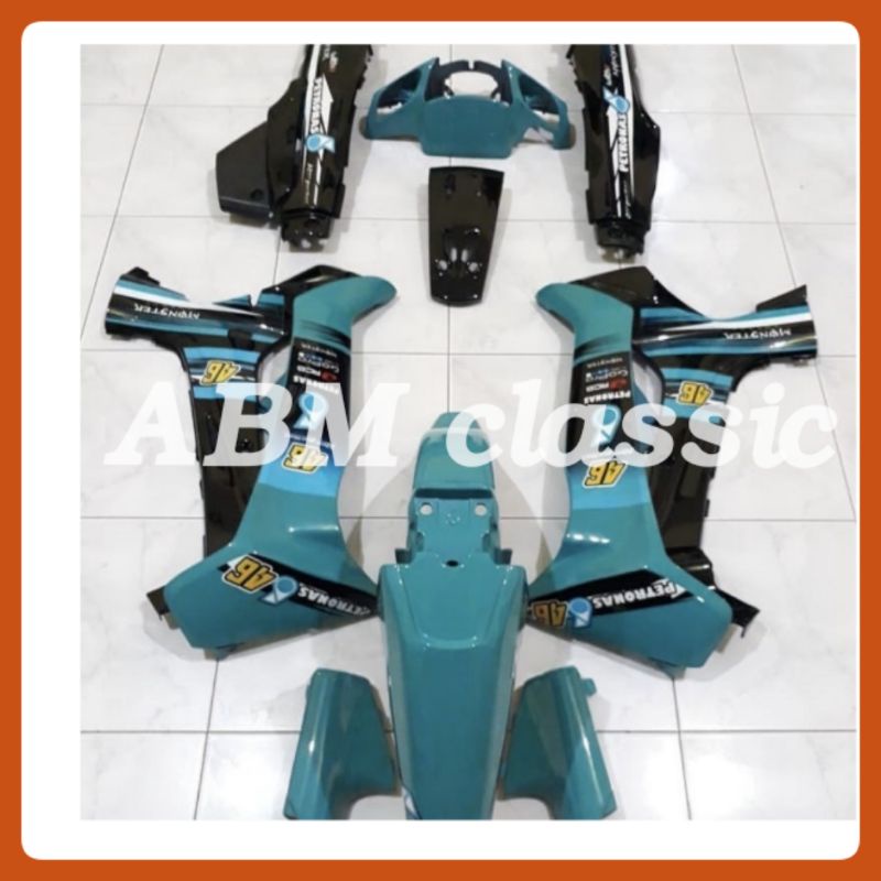 cover body halus fiz r petronas motogp biru hitam full set