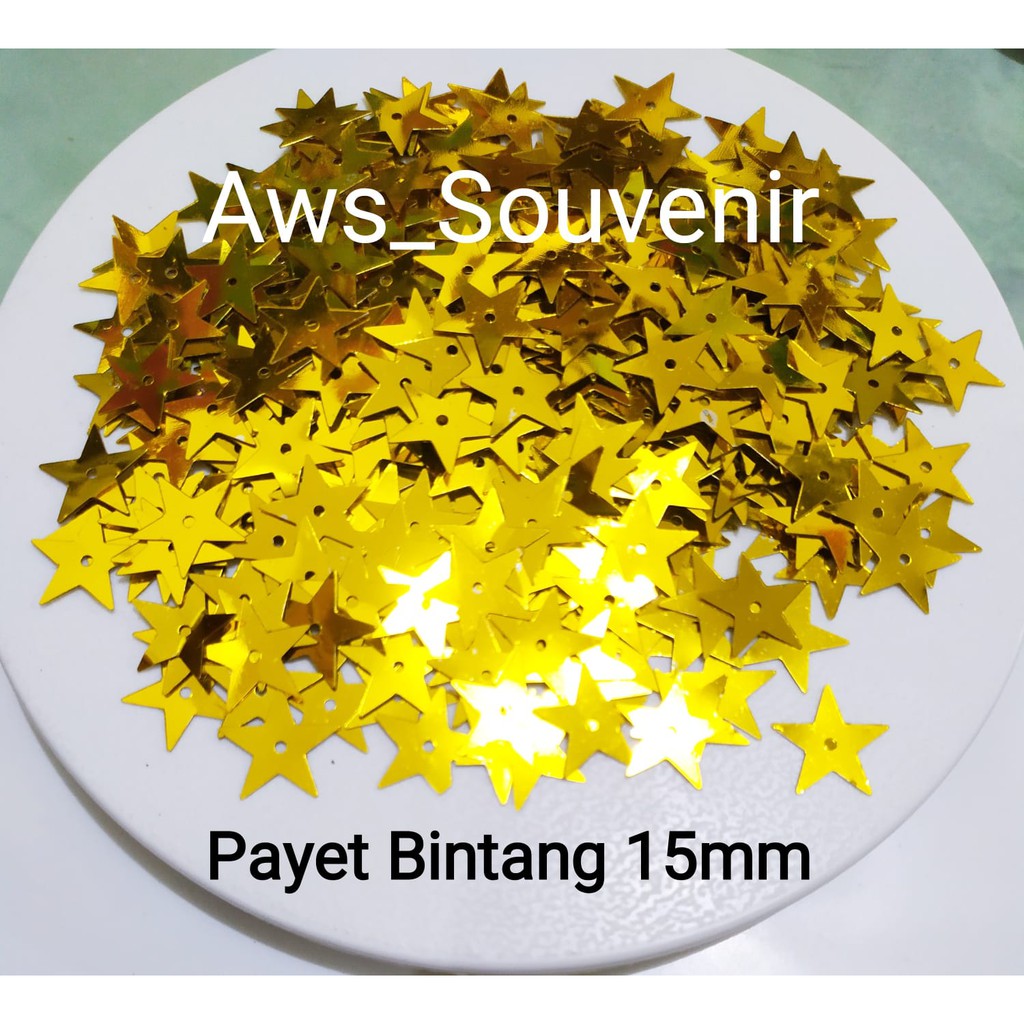 Payet Bintang 15mm Warna Gold