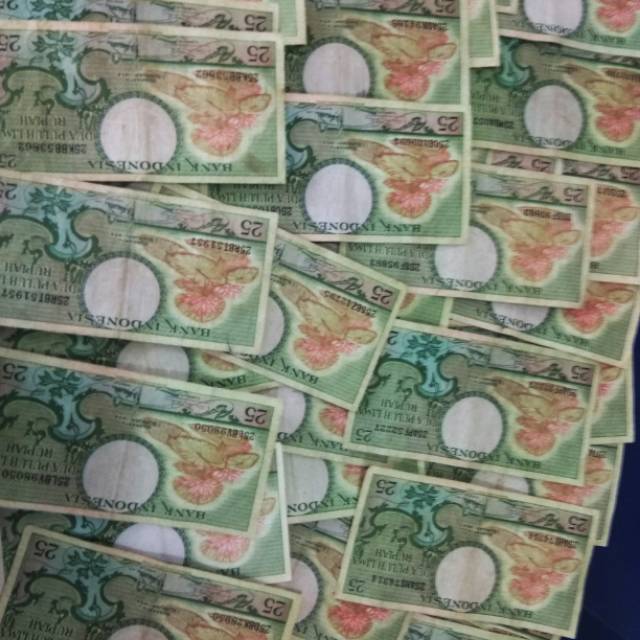 Uang kuno 25 rupiah seri bunga thn 1959