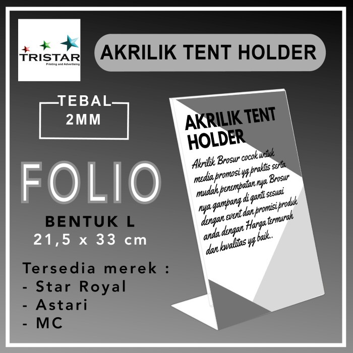 

Promo Tent holder uk 215 x 33cm (Folio) / bentuk L