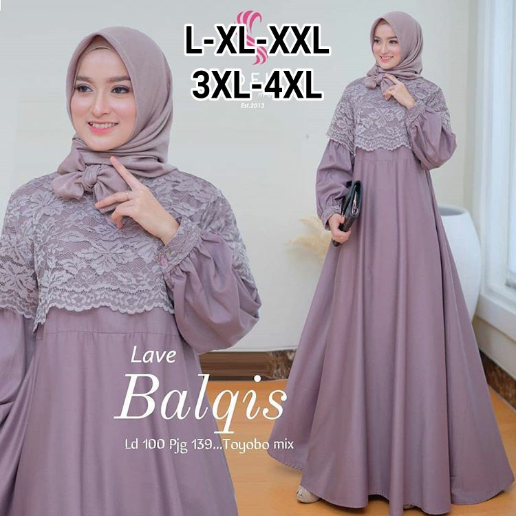 Dress Brukat Balqis Murah Ukuran Jumbo M L XL XXL 3XL 4XL 5XL LD Max 140