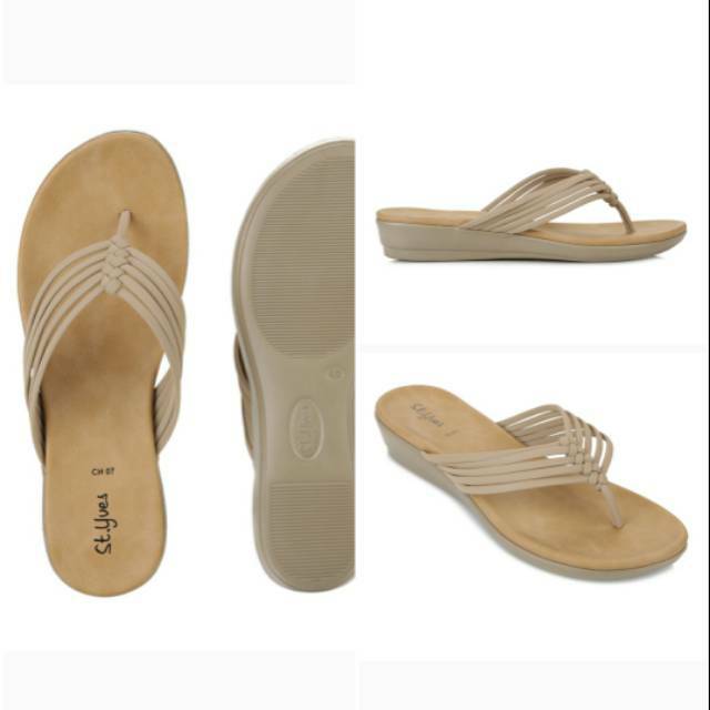 beige wedge flip flops