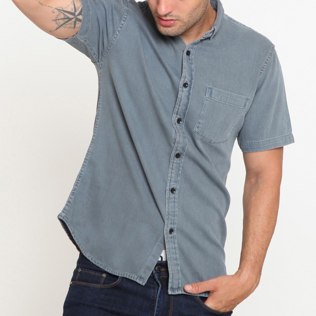 

VENGOZ Kemeja Denim Pria - Grey