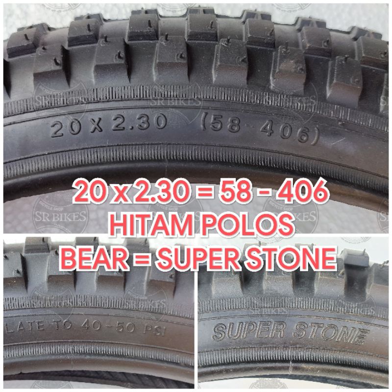 Ban Luar 20 x 2.30 Sepeda BMX Lipat Mini MTB. BEAR / SUPER STONE