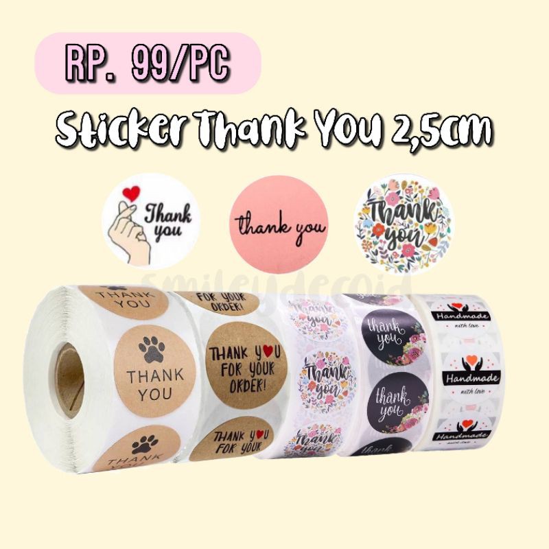 

[100PCS] (Part 2) Sticker Label Thank You for Your Order Baked with Love Diameter 2,5cm