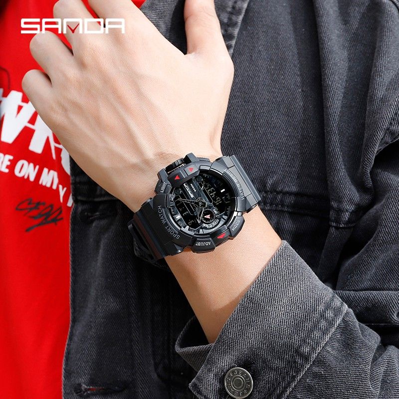 Jual TERVIRAL SANDA 599 Jam Tangan Pria Digital Analog Tali Rubber ...
