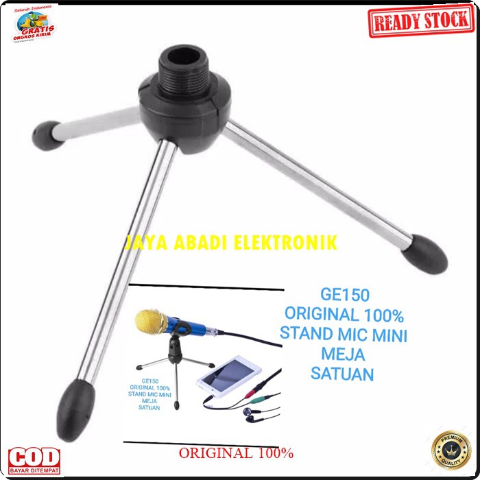 G150 ORIGINAL stand mic besi kaki tiga mini pendek holder standing microphone meja table mik penyangga mic universal mikrophone tiang pegangan tripod asli G150  Bisa segala jenis MICROPHONE  khusus mic handle PEGANG  tinggi 16 cm bahan abs dan staileen st