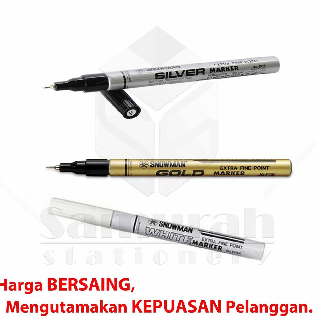 

YCL Spidol Paint Marker Snowman Permanent Fine (F) / Extra Fine (EF) Warna Emas - Perak - Putih - Hitam / Gold - Silver - White - Black➧✎ (Ready)Bayar di tempat ➧