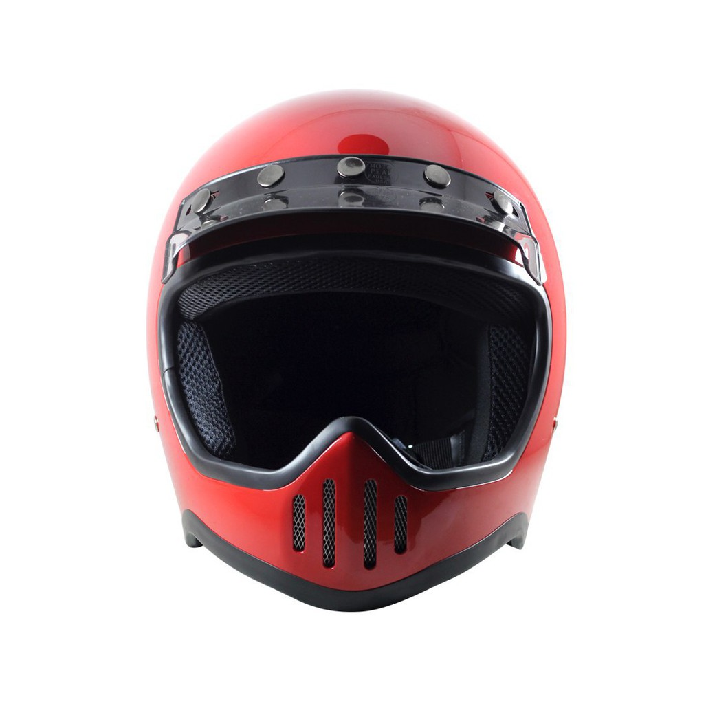 Helm Cakil M50 Red Glossy / Merah Glossy (Vintage / Klasik / Fullface