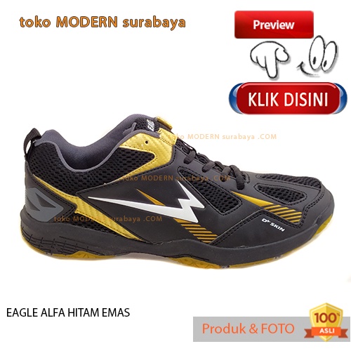 JUMBO EAGLE ALFA HITAM EMAS Sepatu Olahraga Pria Sepatu Badminton Kets