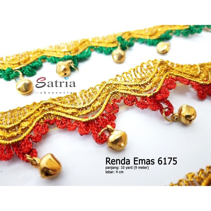 Renda Emas / Lace / Renda Emas 6175 lebar 3,5 cm panjang ( 9 meter)