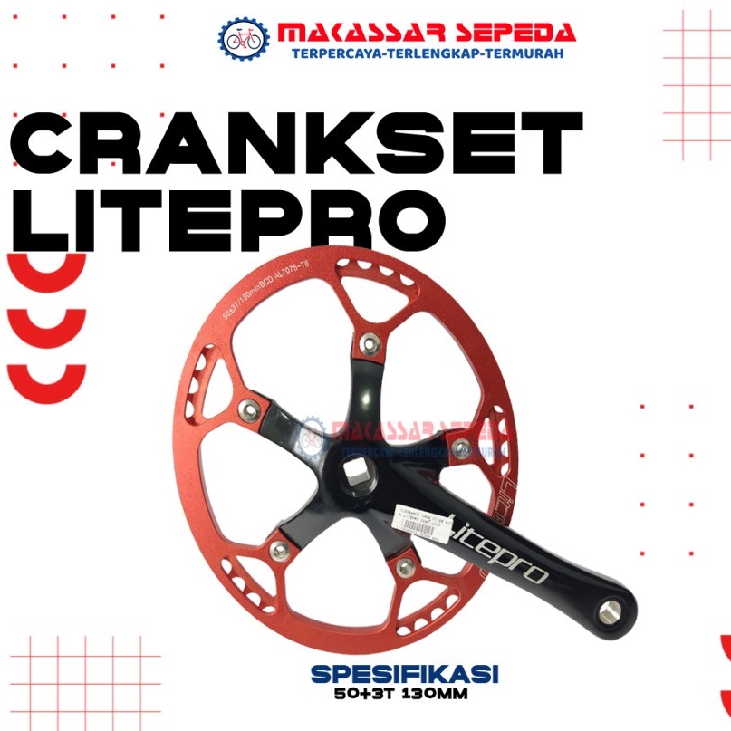 CLEARANCE SALE CRANKSET LITEPRO OVAL BB KOTAK