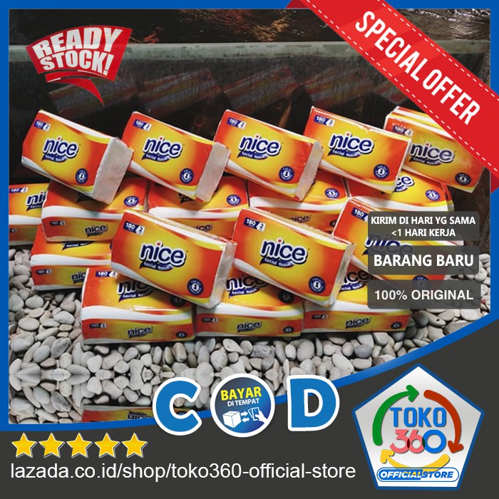 【TOKO360】【Paket Murah 3pack】 Tissue Facial Nice 180 Sheets 2 Ply Tisu Tisue Tissu Wajah Muka 180s 180 Lembar Paketan 3 pak / 3 pack - Harga Termurah Grosir - Bayar Di Tempat COD - Toko360-2