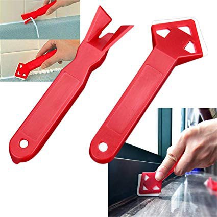 2pcs Alat Pembersih Nat Keramik Granite Lem Silikon Sealant Tool Scraper - Scrapper Nat - Perapi Nat - Set 2 in 1 Alat Pembersih Merapihkan Lem Silikon - Sealant Tool Scraper