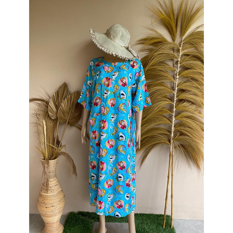 Daster Rayon Habel / DASTER POLKA Longdress, Lengan raglan 3/4-DLT 14