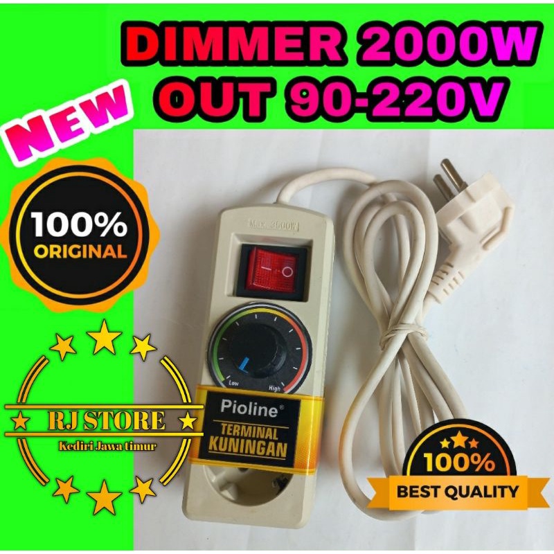 Dimmer AC 2000W Stop Kontak Pengatur Kecepatan Motor Gerinda bor DLL